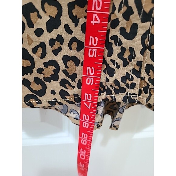 NWT Beach Lunch Lounge Blouse Leopard Animal Print Button Front Tunic L/S Shirt - Picture 5 of 8